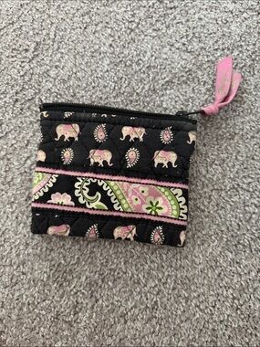 Vera bradley coin purse in retired pink elephants pattern